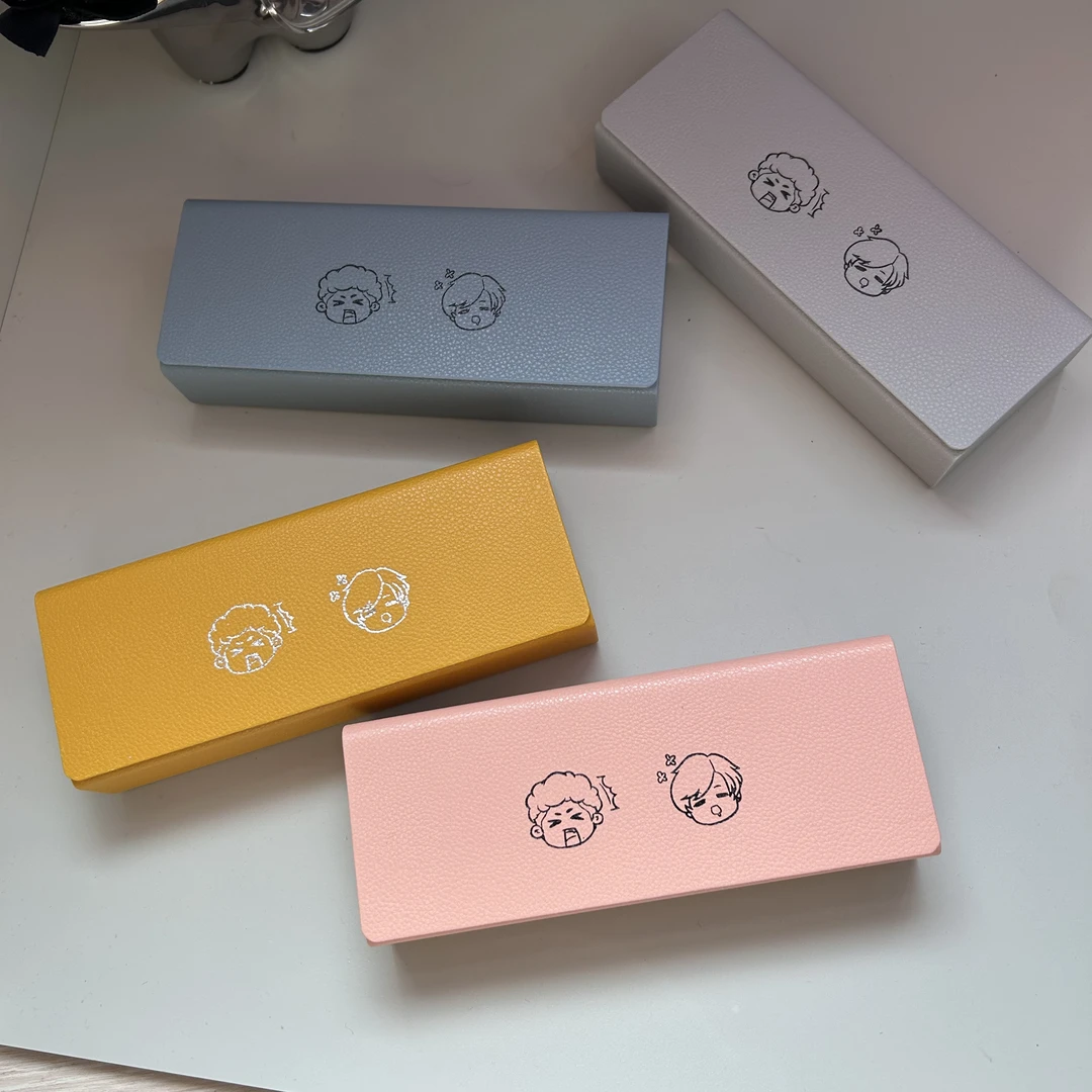 简约清新可印logo复古便携抗压近视眼镜盒