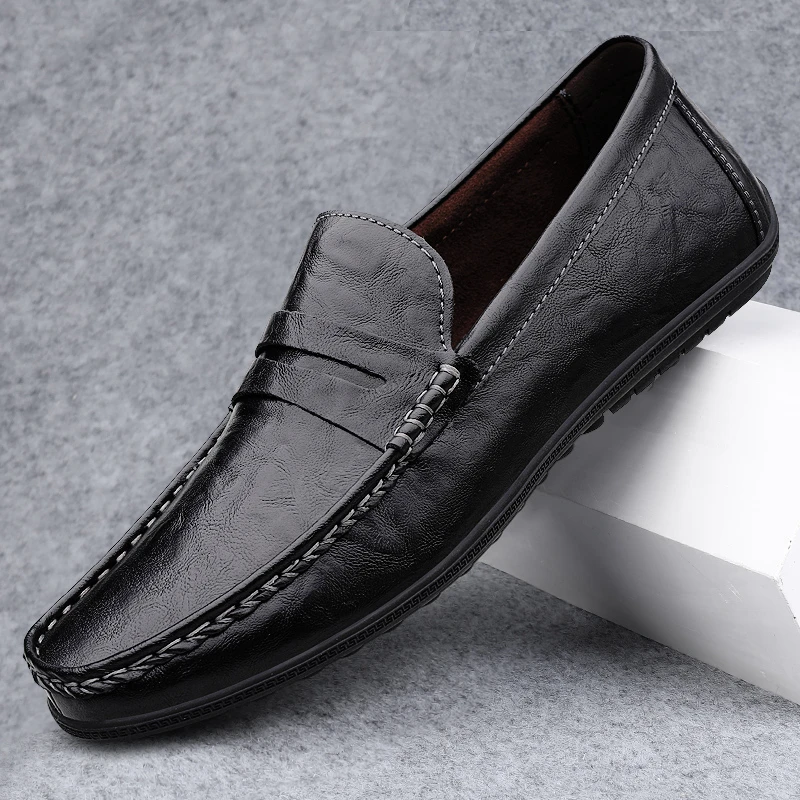 豆豆鞋男款秋季英伦风软底轻便男士皮鞋子潮流一脚蹬休闲透气男鞋