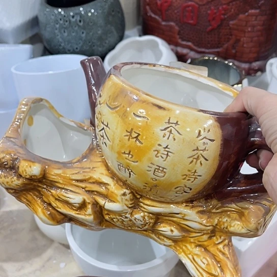 多肉绿植陶瓷花盆9.9包邮，有孔