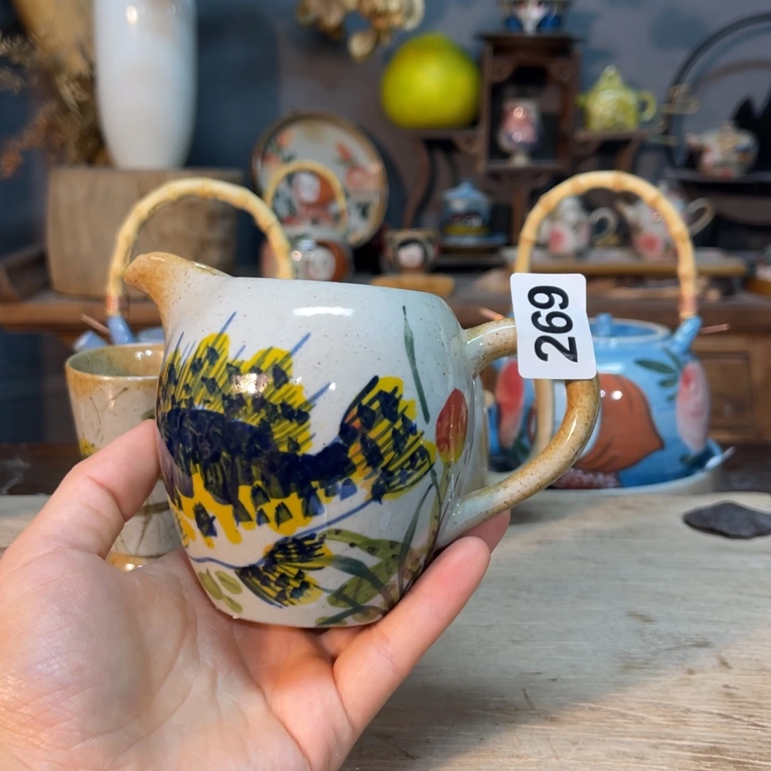 壶素浅陶瓷手工手绘