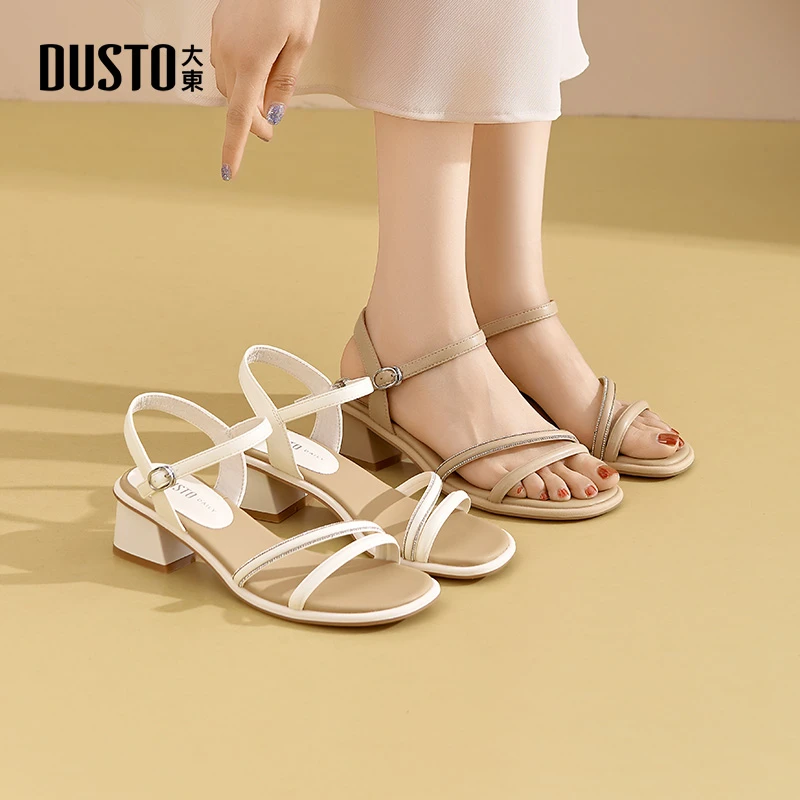 大东便一字带凉鞋2025夏季优雅简约轻增高女鞋少女感水钻鞋女3453