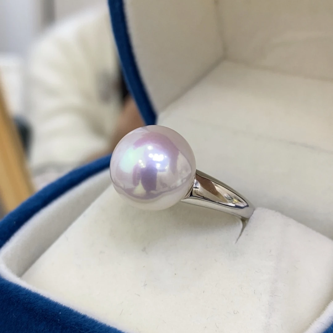 戒指银S925镶嵌淡水珍珠13.2