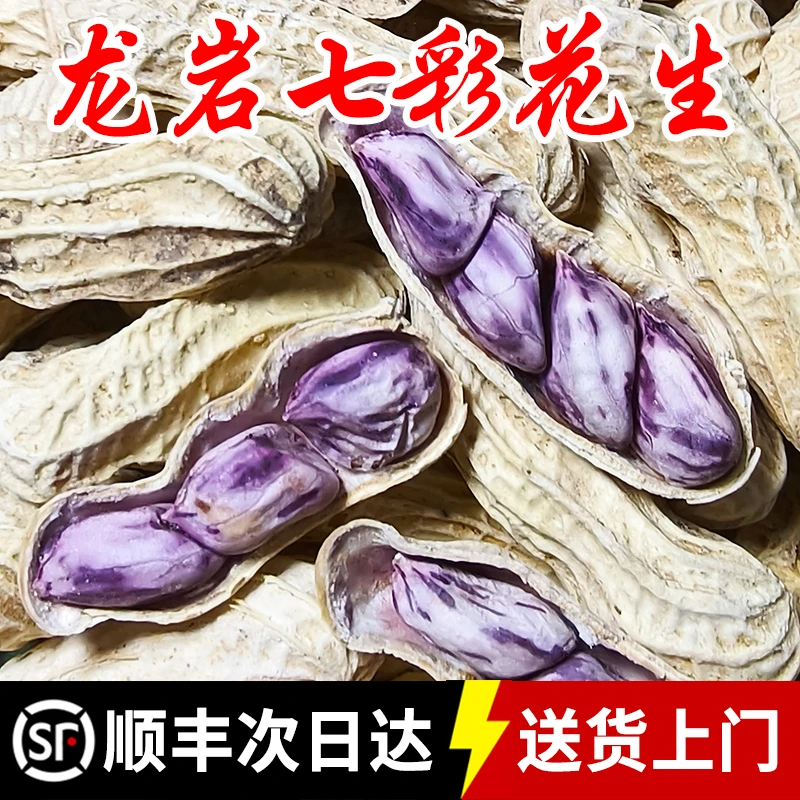 咸干七彩花生水煮日晒龙岩特产新货带壳彩色花生坚果休闲零食山货