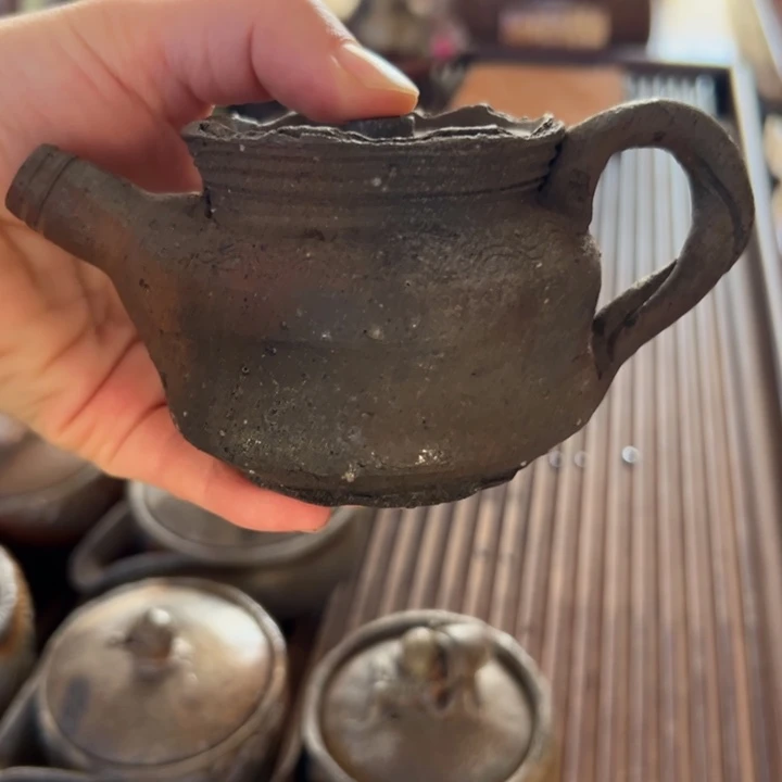 南蛮烧冈安光宗后手壶