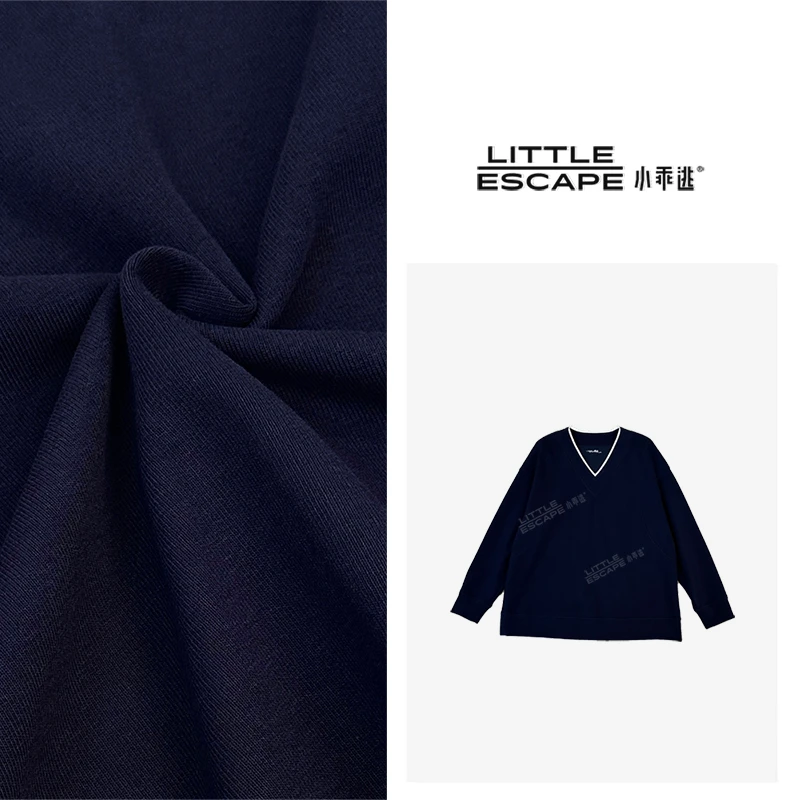小乖逃双色！宽松休闲 藏蓝V领卫衣 后背字母  百搭C116