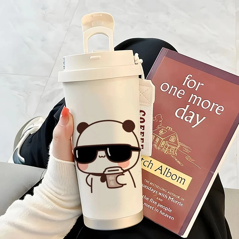 一二布布316不锈钢双饮咖啡杯男女情侣高颜值大容量便携保温杯