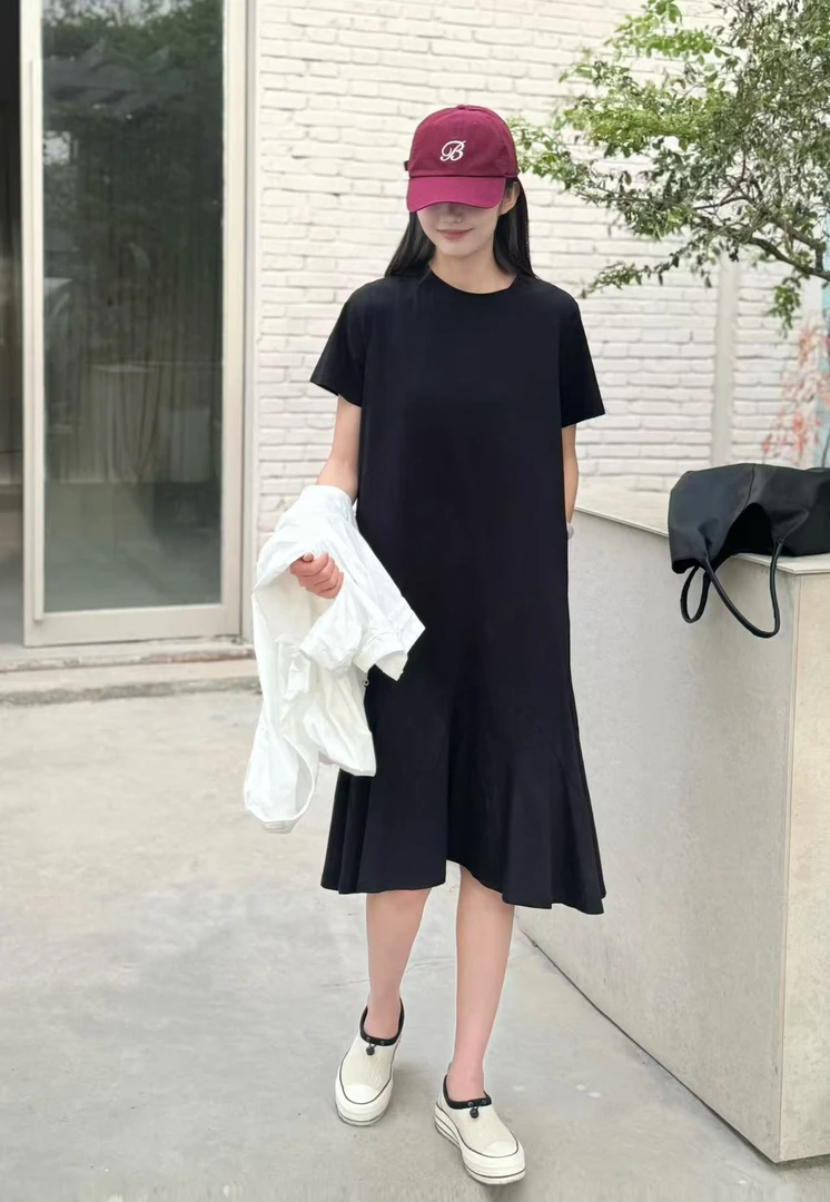 九畹花<墨影>鱼尾连衣裙