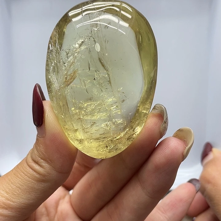 水晶未镶嵌珠宝半成品10黄水晶把玩长5.9宽4厚2.8