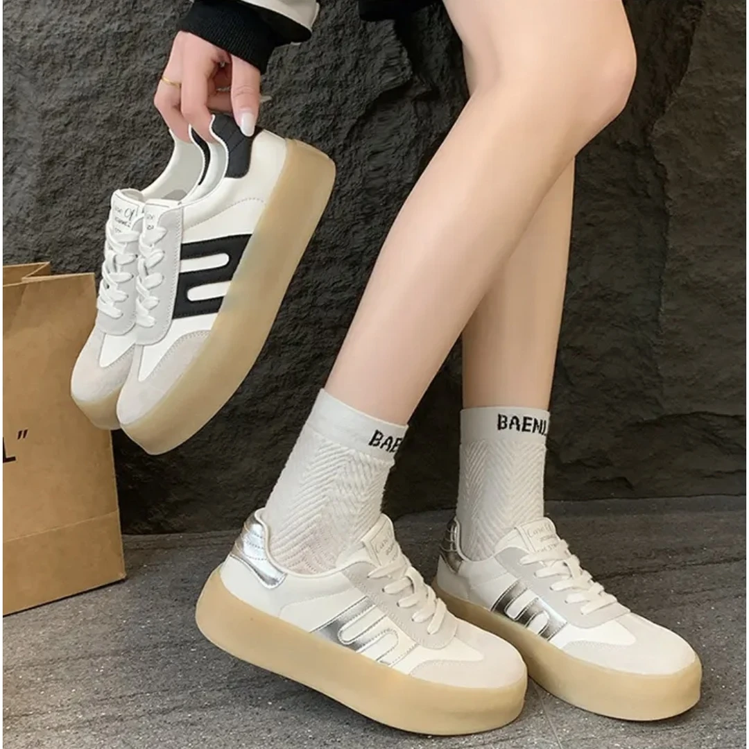 轻奢拼色港风复古德训厚底休闲板鞋800