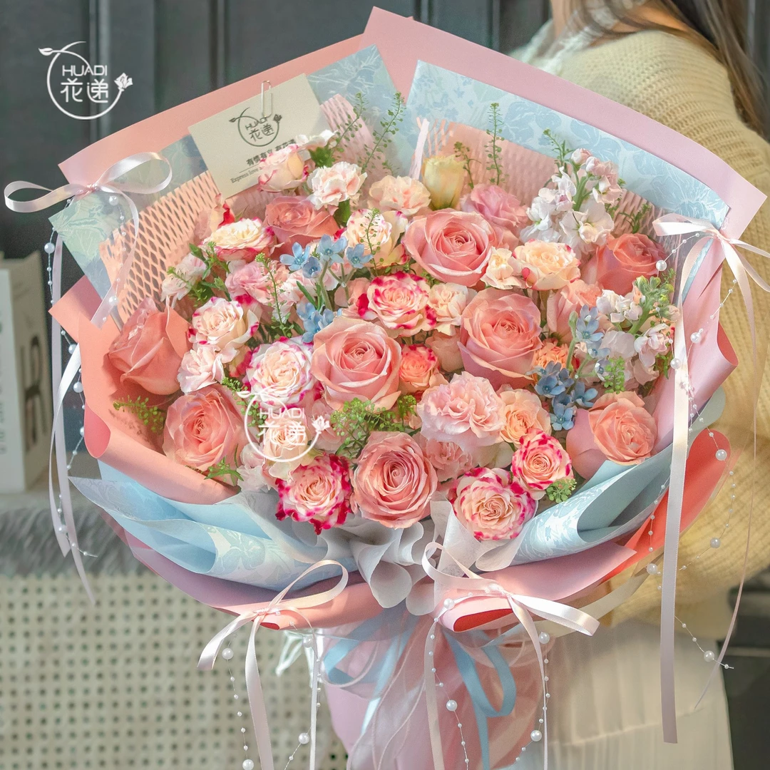 【原创午后红茶❤ 】爆款法式浪漫午后红茶混搭鲜花束花递鲜花小时达鲜花订购同城配送