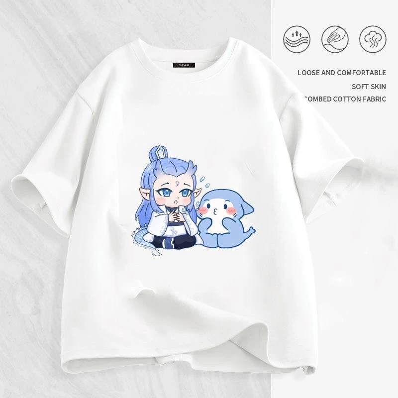 哪吒可爱魔童春夏短袖降世纯棉男女中大儿童新款衣服圆领宽松上衣