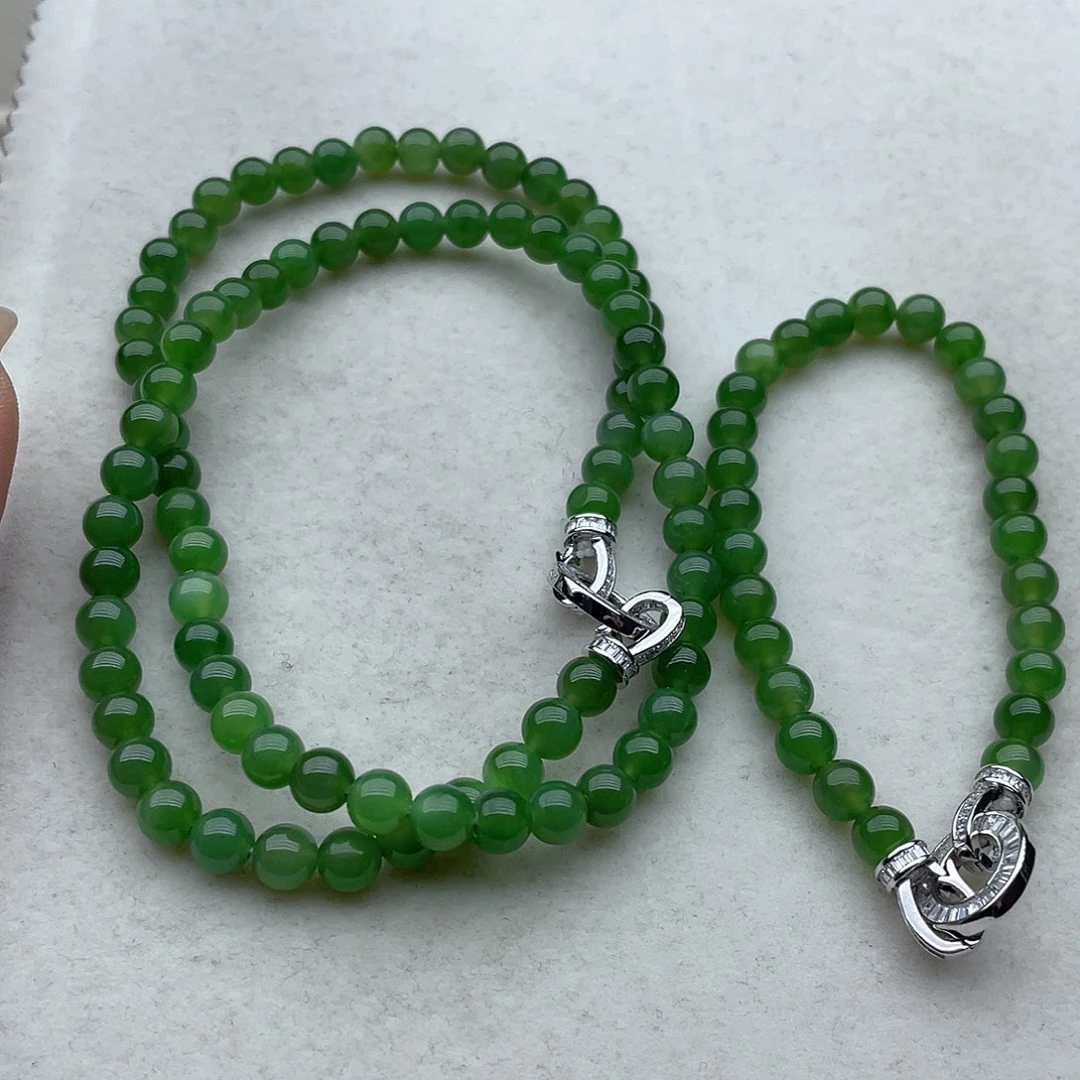 和田玉银S925镶嵌颈饰10