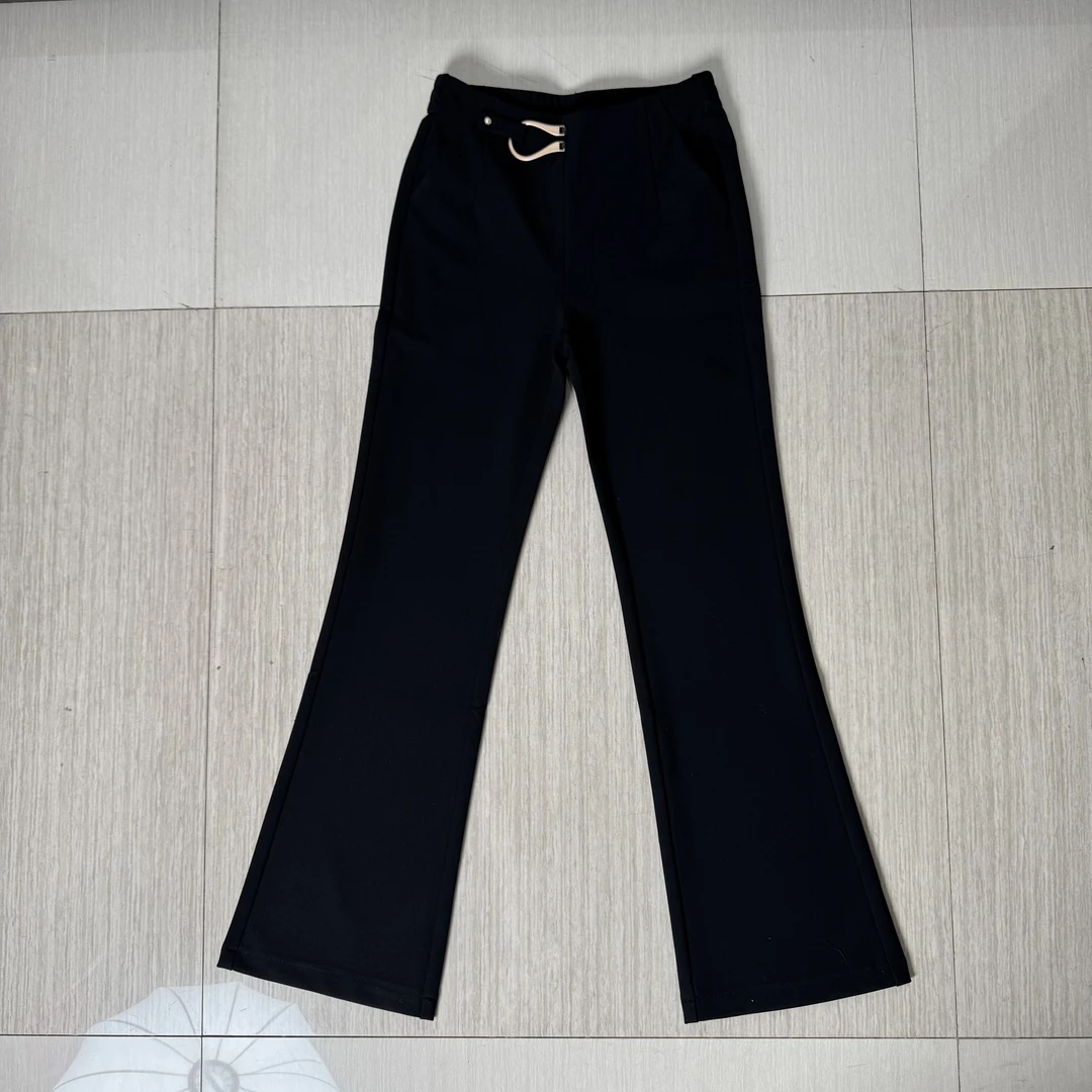 芊姿精选【2001】微弹力拉链中腰修身高腰喇叭阔腿百搭裤