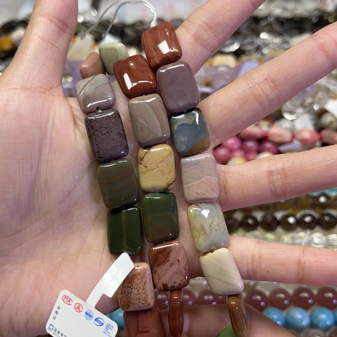 玛瑙/玉髓散珠天然阿拉善卡12.7✖️17长条38厘米