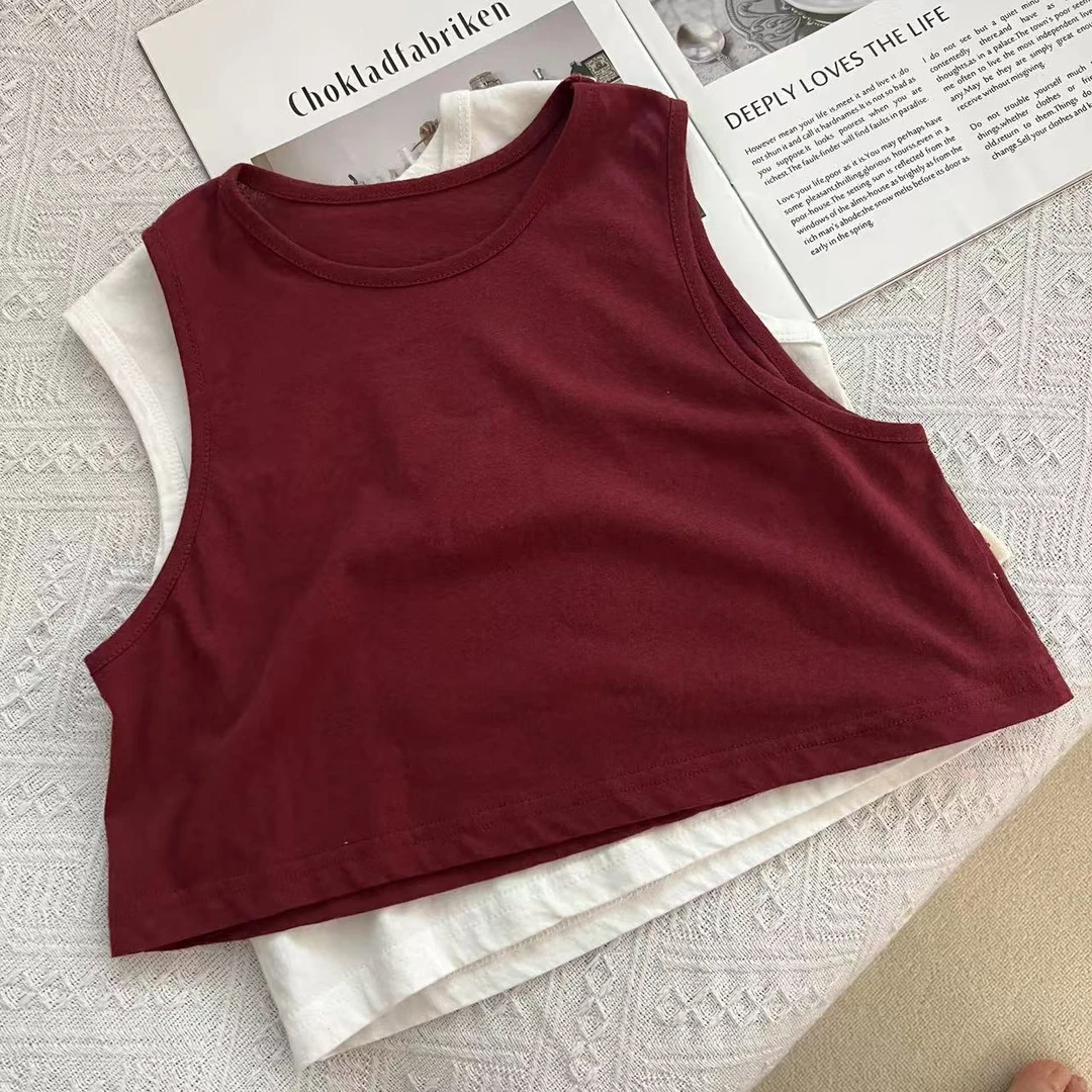 2025年夏季新款儿童短袖休闲百搭宽松时尚洋气80260红色马甲