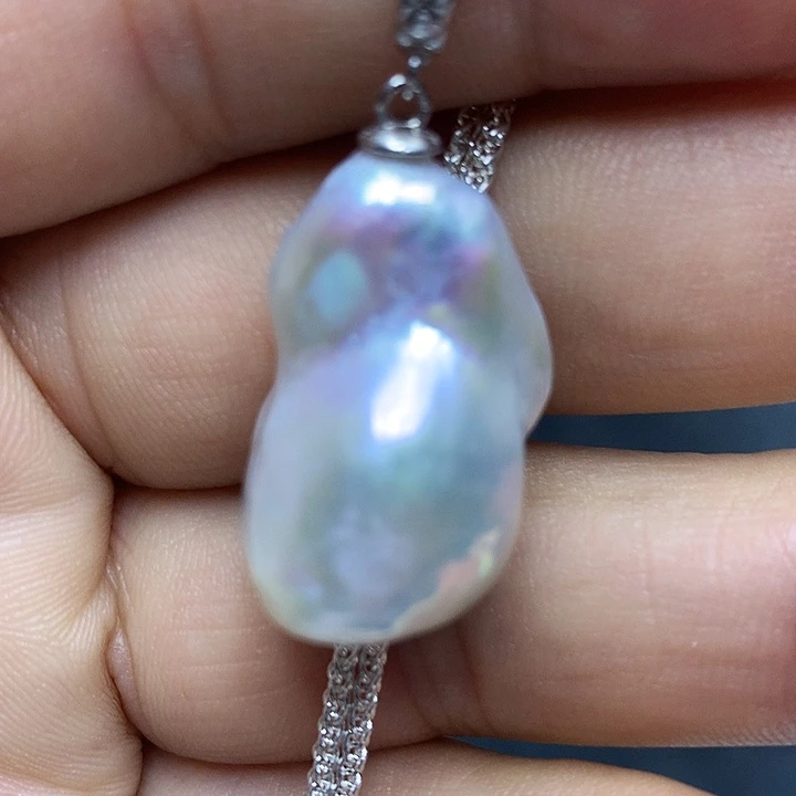 淡水珍珠巴洛克银S925镶嵌