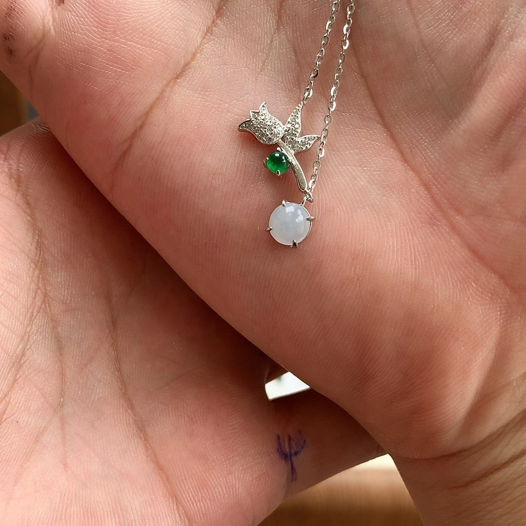 翡翠戒指银S925镶嵌冲*冲0201