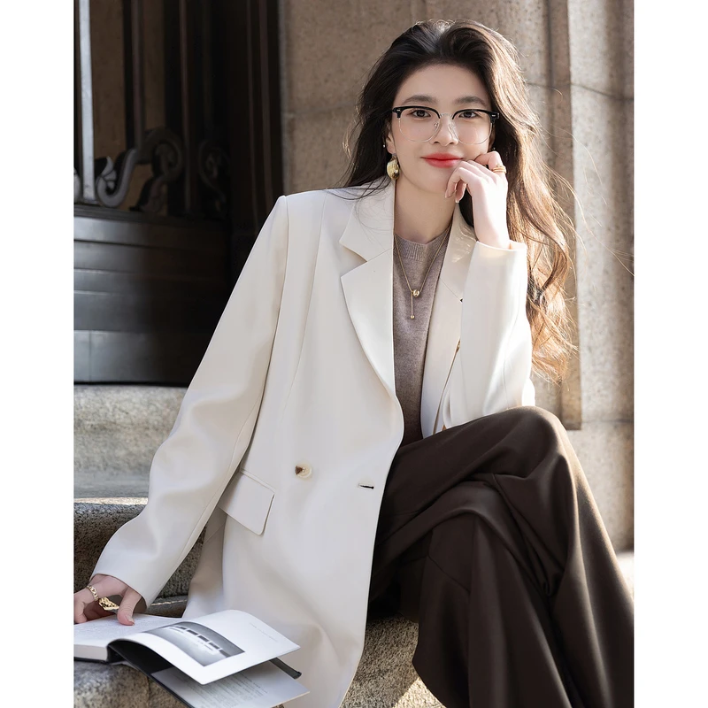 【黎老板专属】德·玛纳设计感单侧春季新品通勤西装两粒扣长袖西服