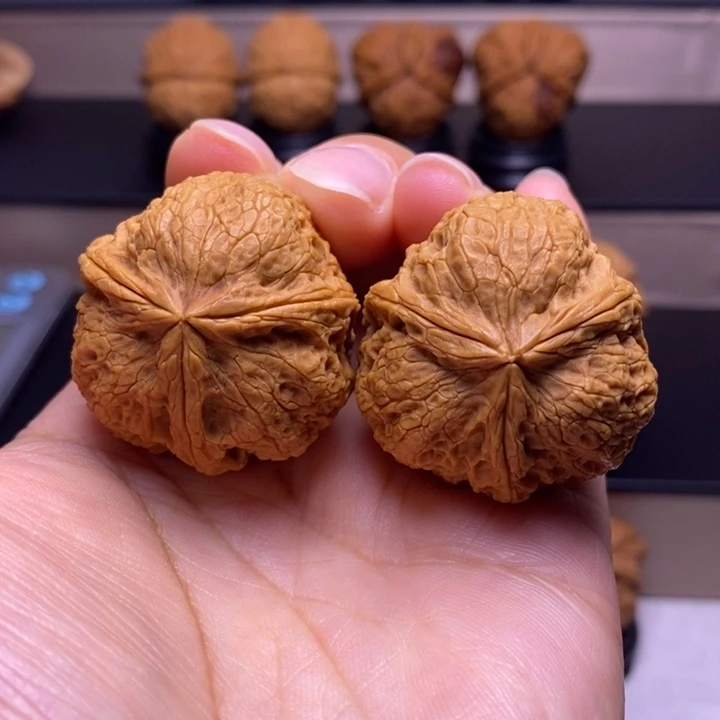 把件文玩核桃高山流水三楞18