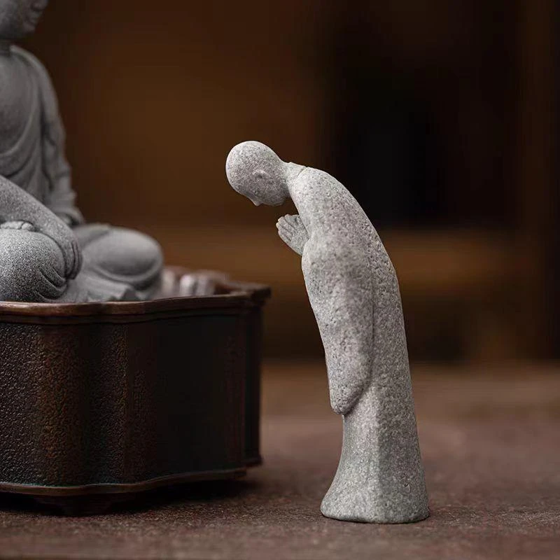 国风中式庭院砂石礼佛摆件茶室桌面家居装饰微景观盆景鱼缸造景