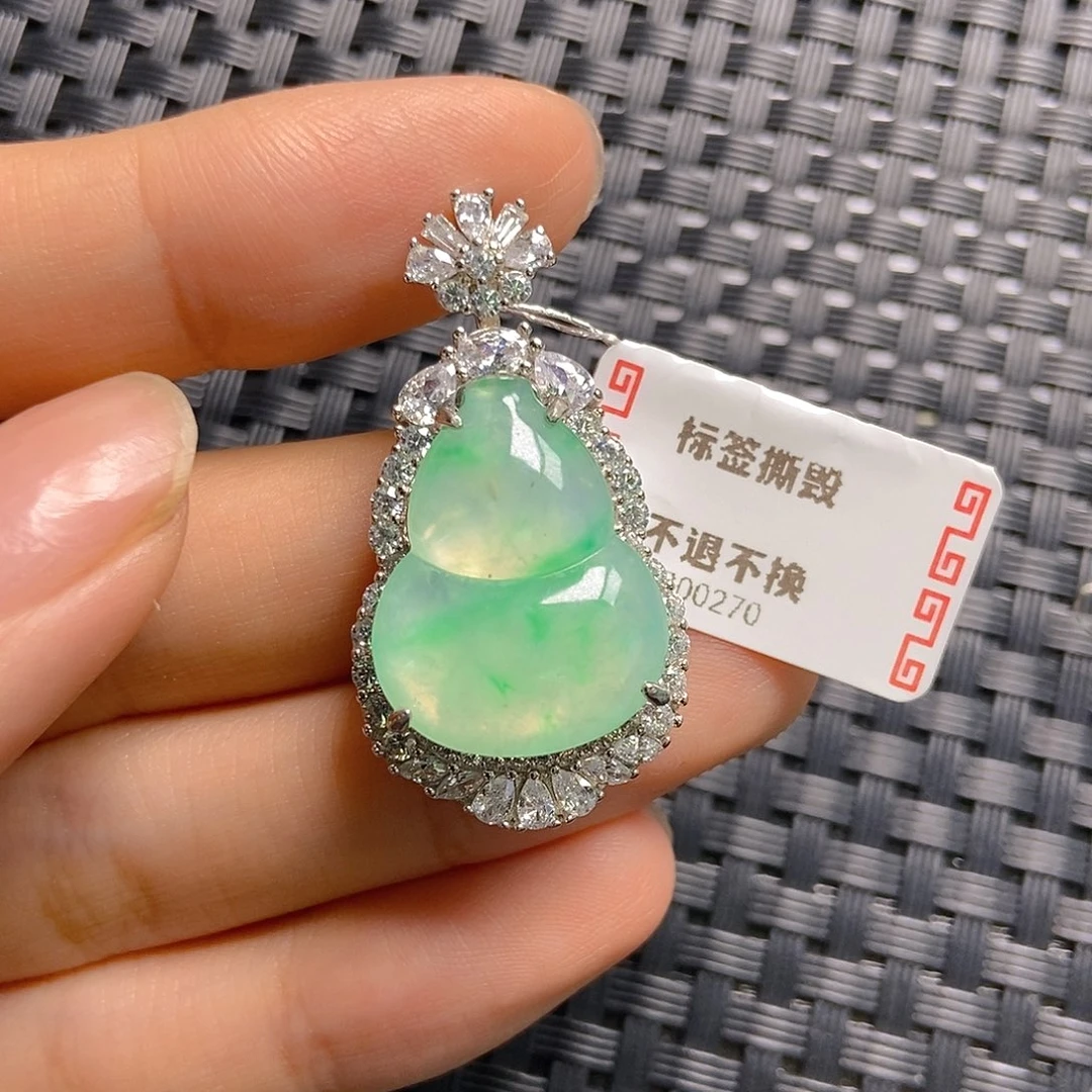 翡翠银S925镶嵌颈饰