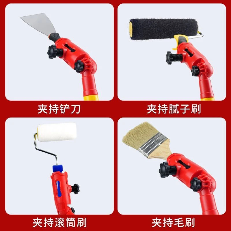 滚筒刷子万向夹持器转接头伸缩杆多功能油漆刷漆工具