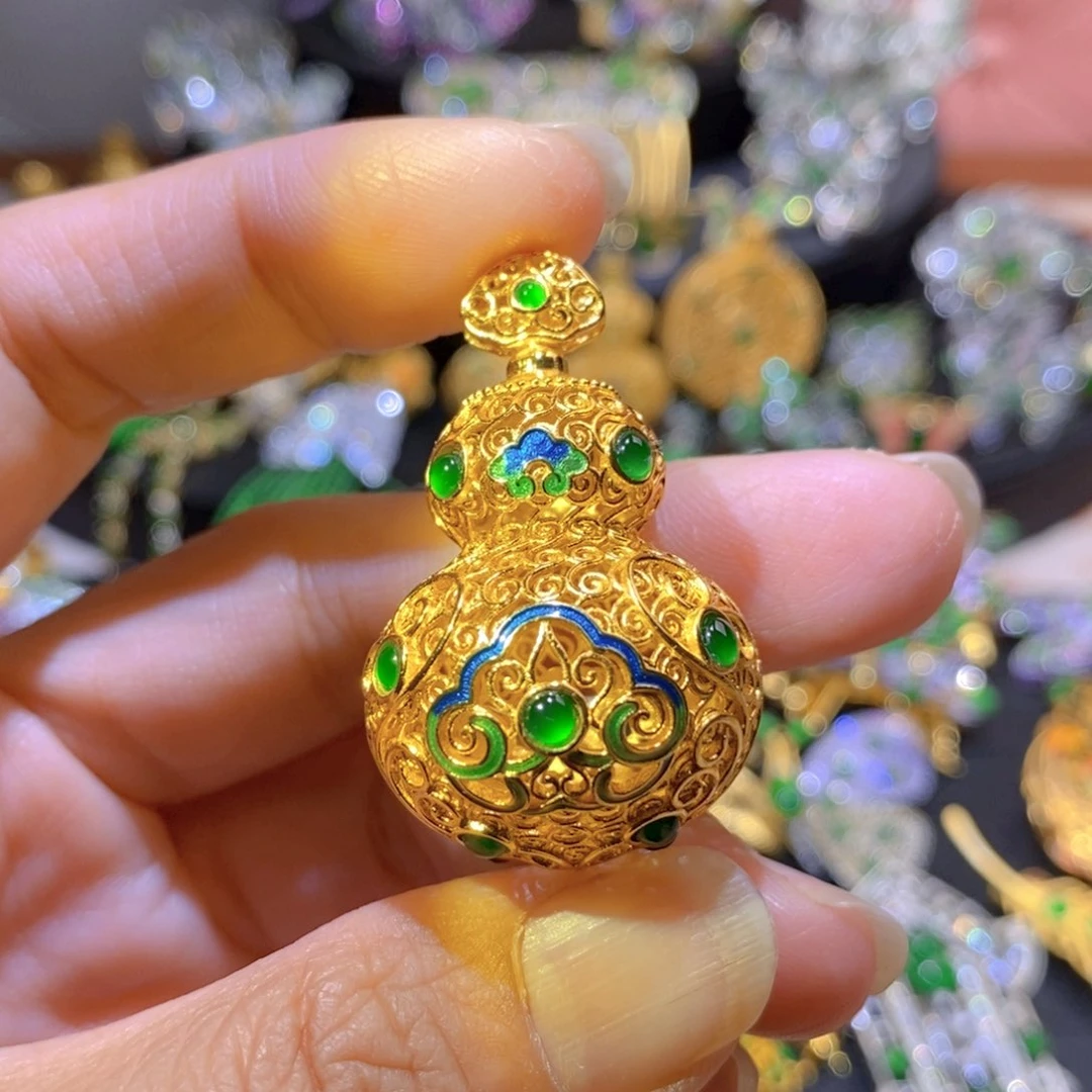 吊坠(不含链)银S925镶嵌翡翠