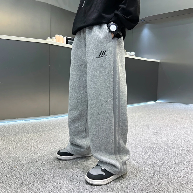 男童直筒裤子宽松春装8-16岁大童男孩卫裤韩版2025新款潮24CK2030