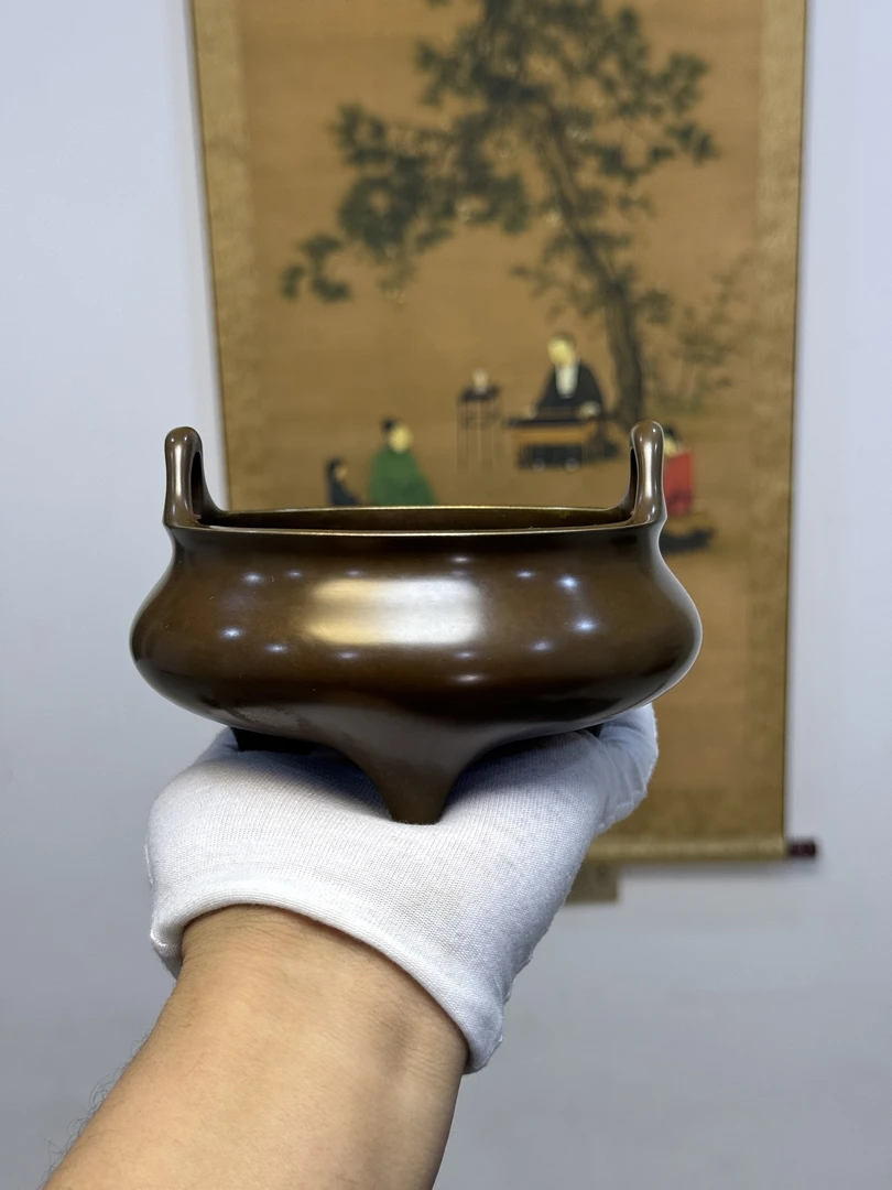 铜香炉家用古工艺品客厅装饰