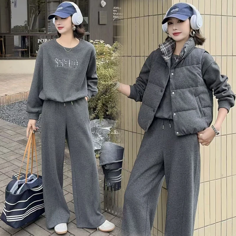 10.28早预告款冬季新款显高显瘦休闲裤子洋气三件套装 NYYSQ0512