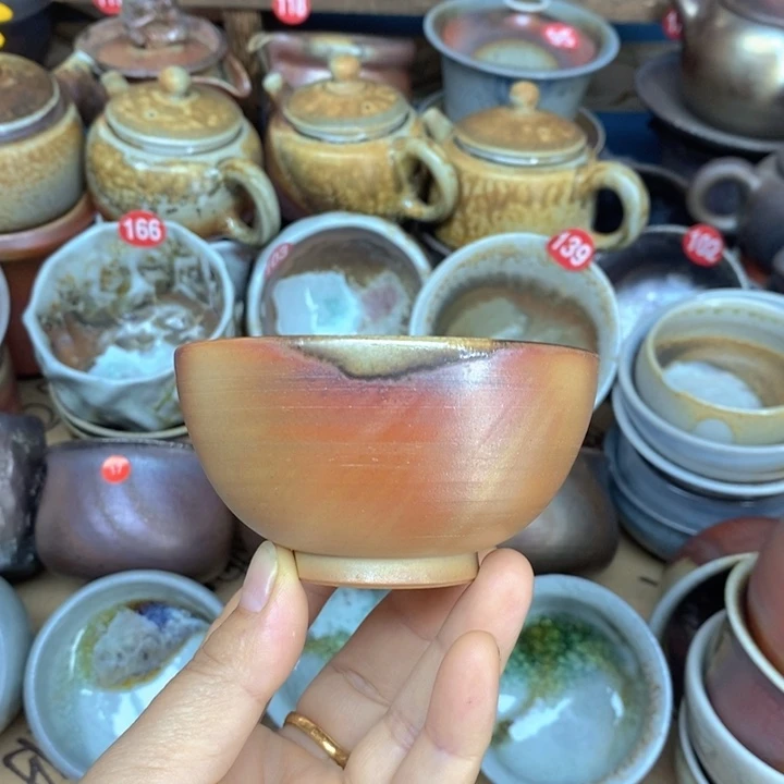 杯子全手工柴烧裸烧茶杯