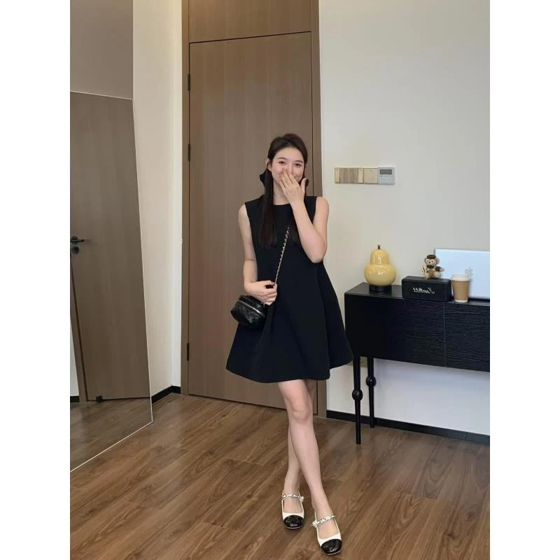 【折扣】小羽酱小个子定制气质名媛显瘦收腰无袖连衣裙4029
