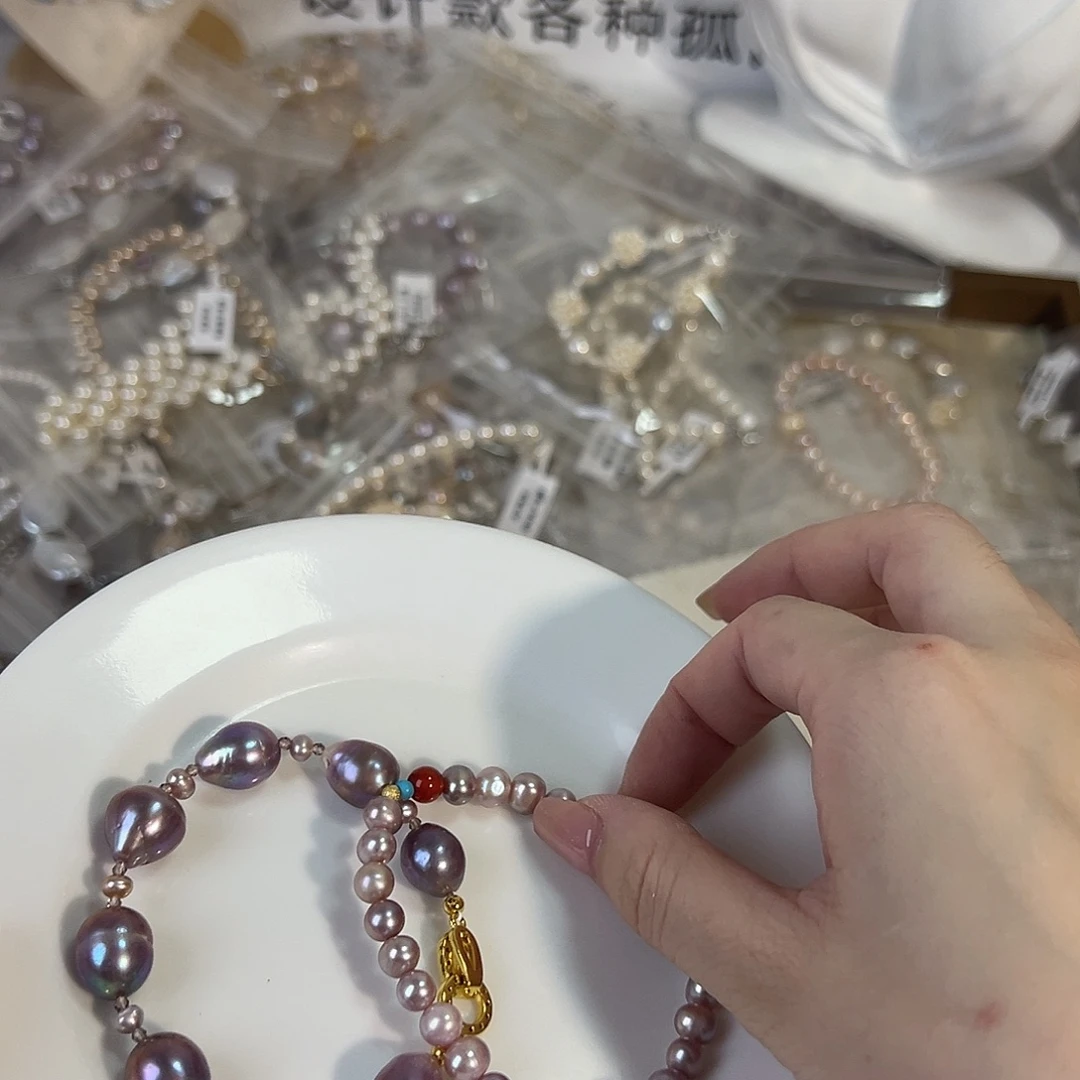 淡水珍珠银S925镶嵌时尚设计款淡水珍珠