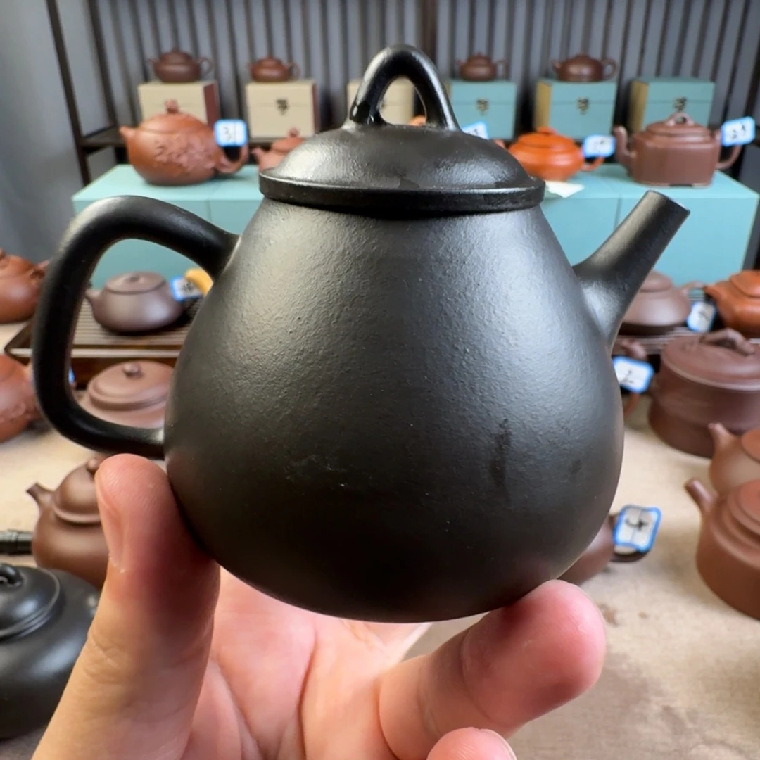 茶壶紫砂精工半手高瓢紫砂壶