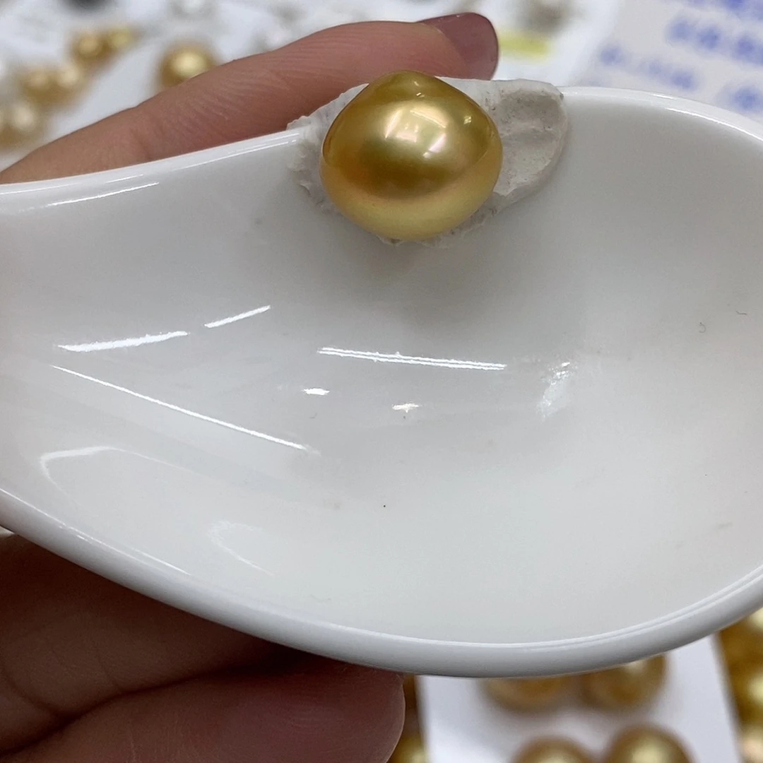 未镶嵌海水珍珠裸珠金绿12.3