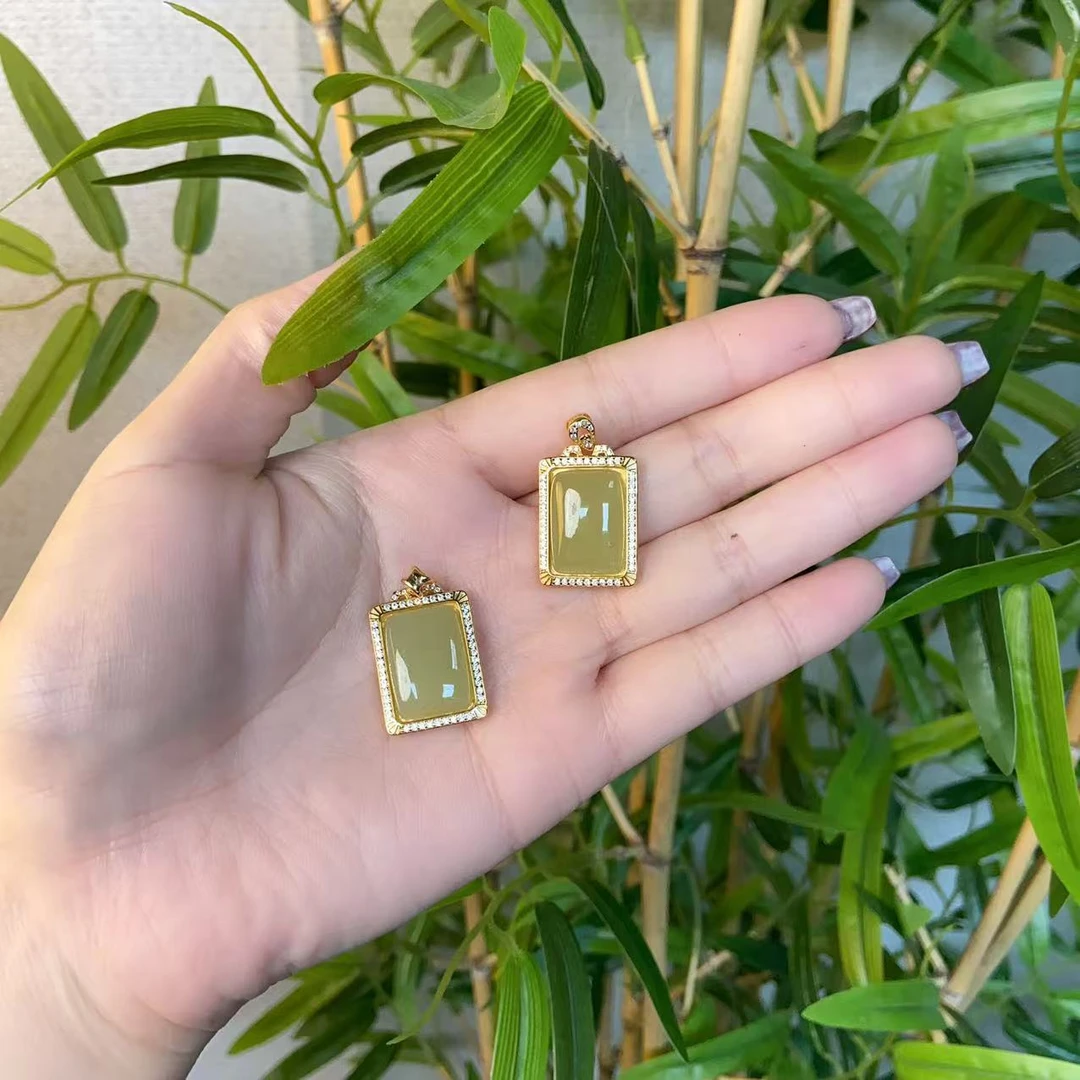 HY 和田玉S925银方面吊坠 HYDZ-035（多样性发其一）