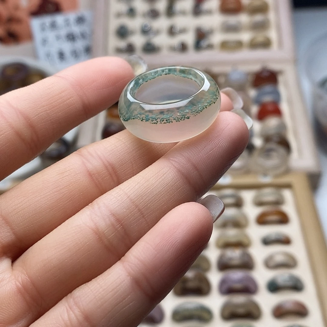 玛瑙/玉髓未镶嵌戒指A9不退换港16