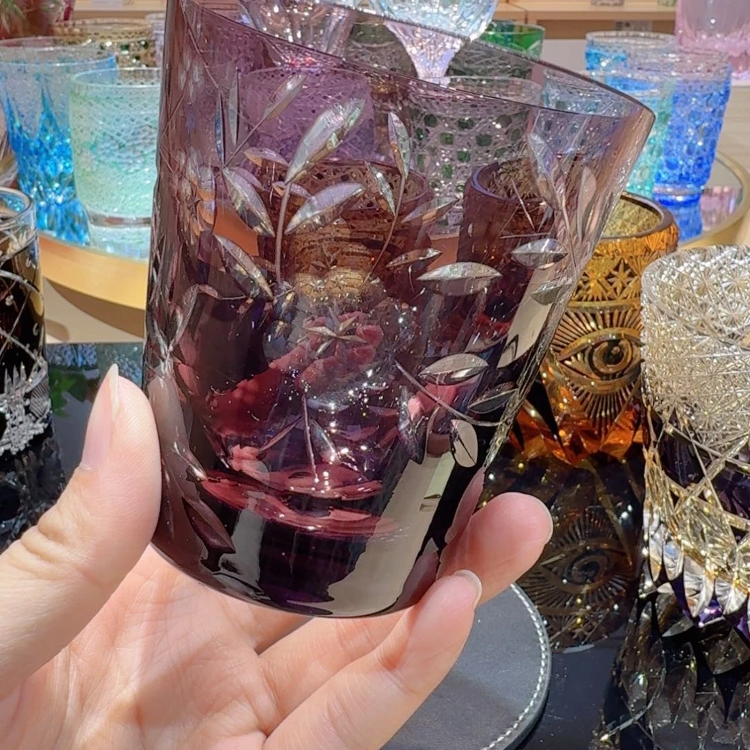 吸管款水晶玻璃外贸梅花紫