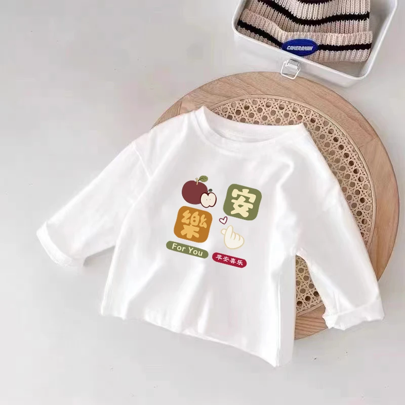 2025新款儿童长袖中小童打底衫春秋款洋气休闲t恤男女宝宝上衣潮