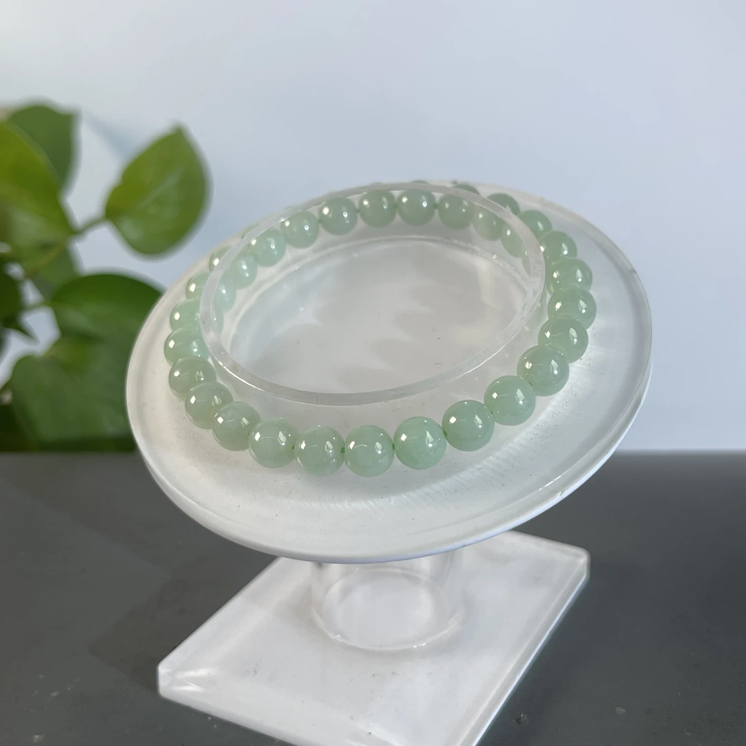 JXB22-187    天然缅甸翡翠A货  翡翠手串