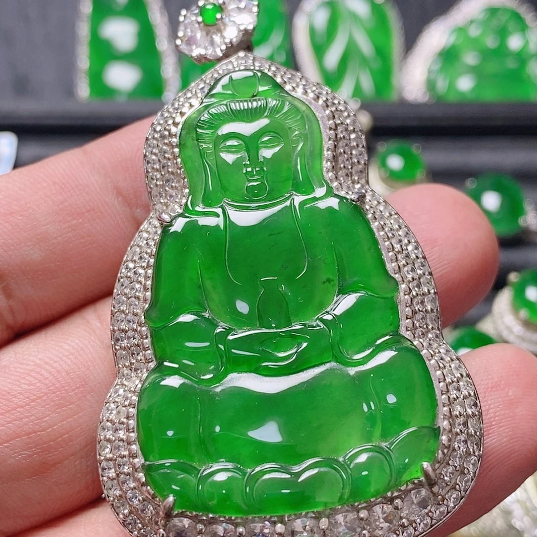 翡翠银S925镶嵌颈饰