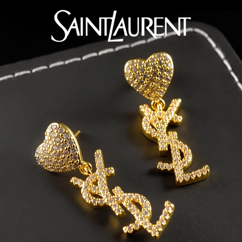 圣罗兰繁花系列金色耳钉Saint Laurent Paris