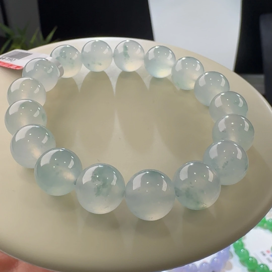 翡翠手链未镶嵌?****?冰飘绿花单圈空姐的尾款