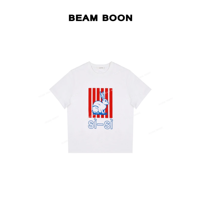 Beam Boon|【萌宠T】趣味印花高支精棉亲肤宽松舒适百搭短袖T恤