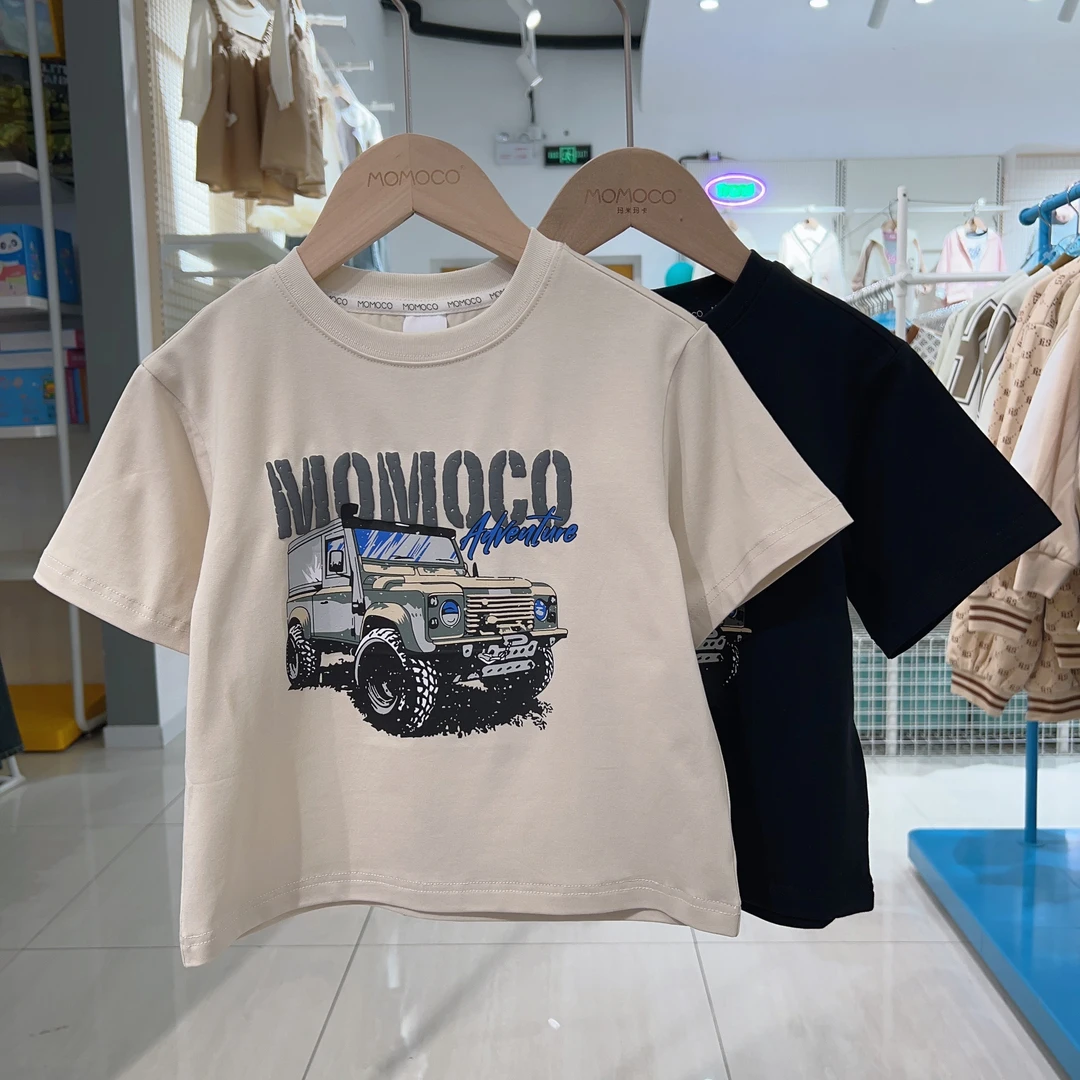 MOMOCO2025夏季圆领韩系男童短袖T恤汽车上衣77230235069