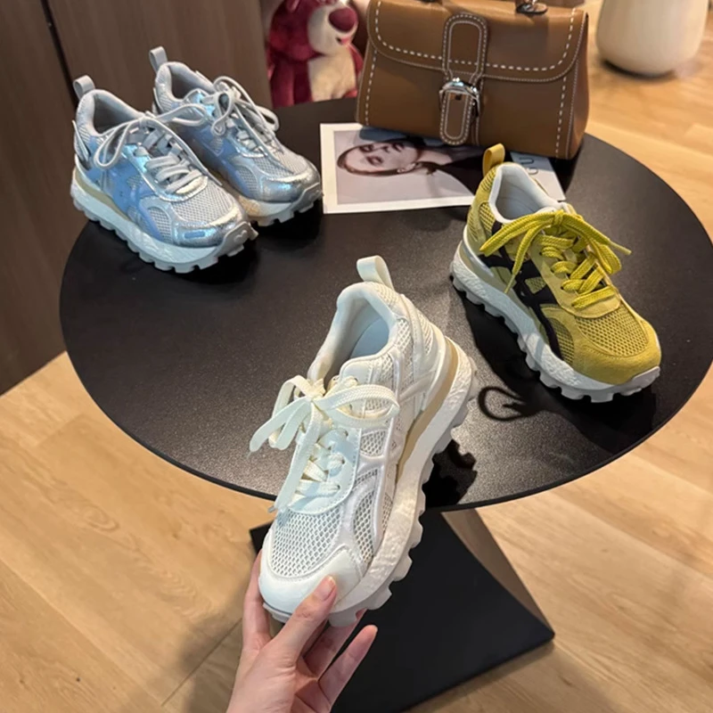 【内增高8cm】夏季新款透气网面软底小个子休闲百搭阿甘鞋