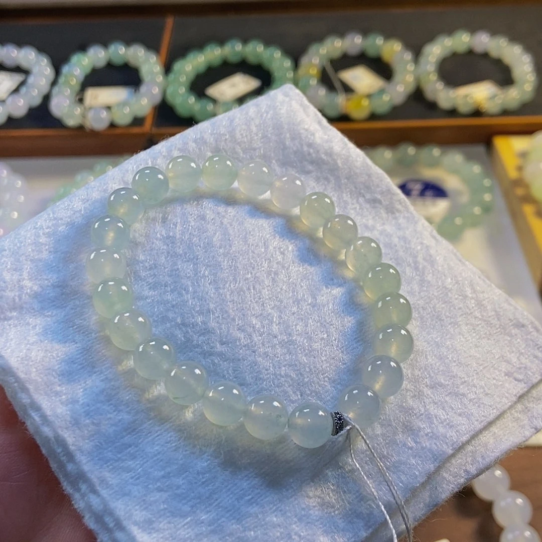 定制翡翠未镶嵌翡翠手串卡7.8