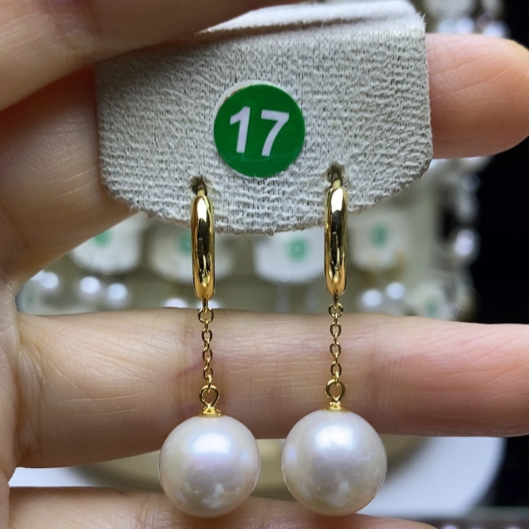 淡水珍珠耳饰银S925镶嵌