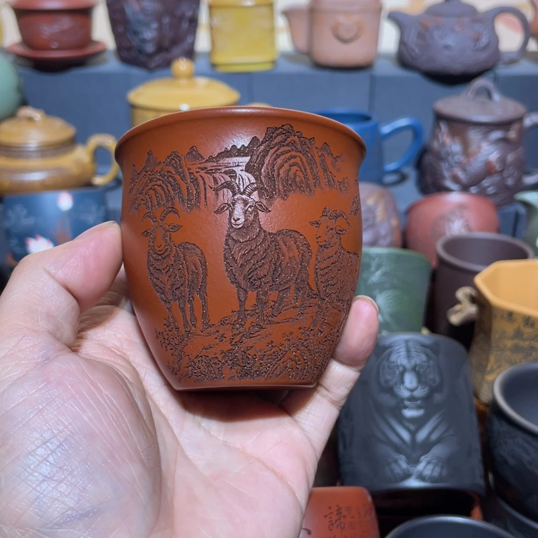 原矿紫砂手工主人杯