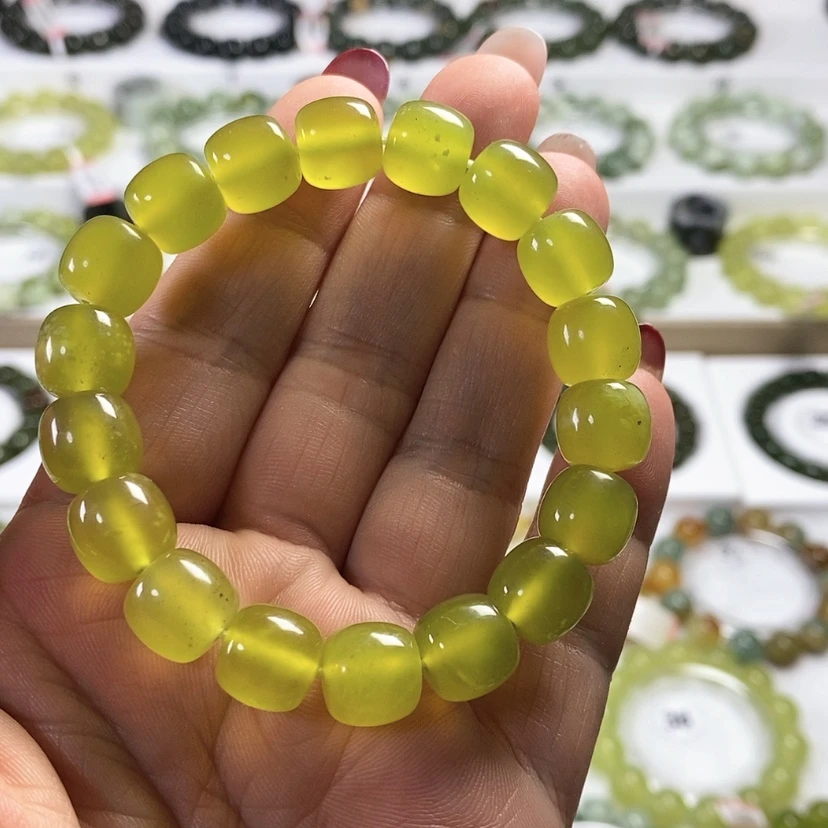 【闪购商品】未镶嵌蛇纹石玉手链卡11